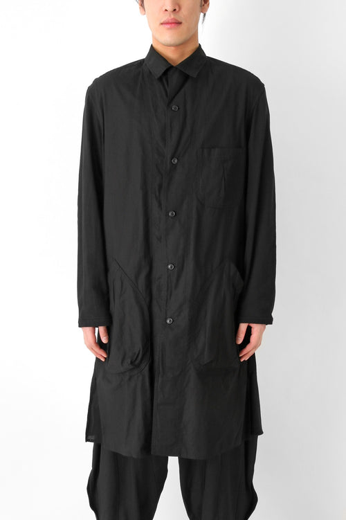 W-Spread Charcoal Dyed Coat - Yohji Yamamoto