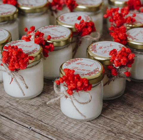Red Personalized Scented Candle Jars