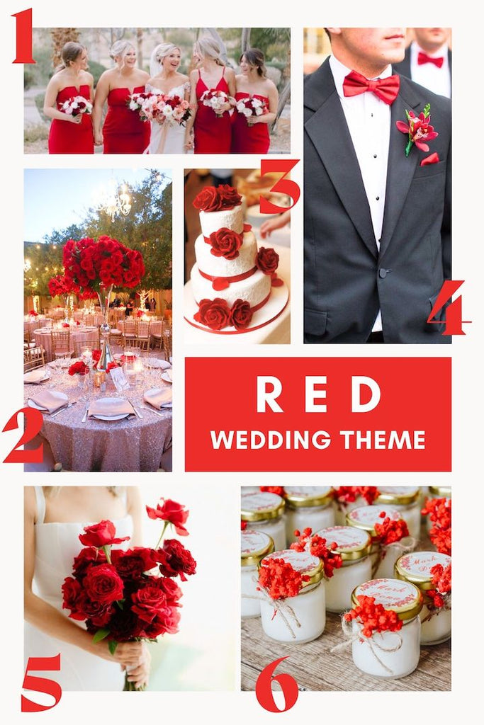 Party favors Red wedding theme
