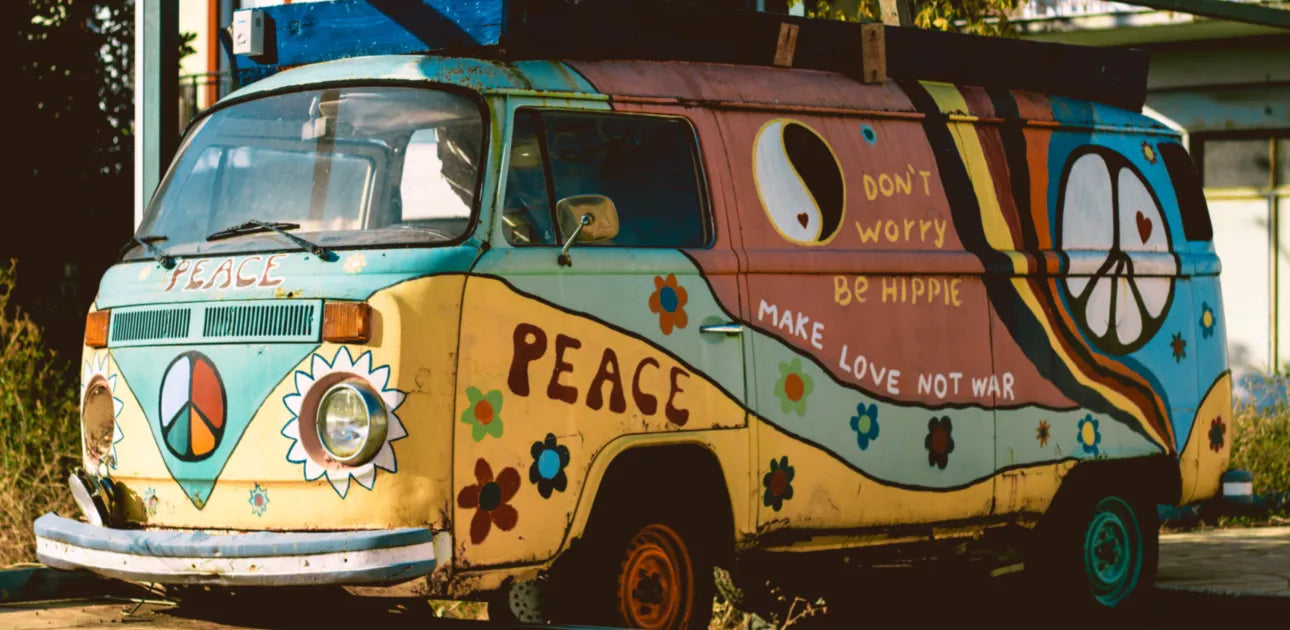 Messaggio di pace su un Van degli Hippie
