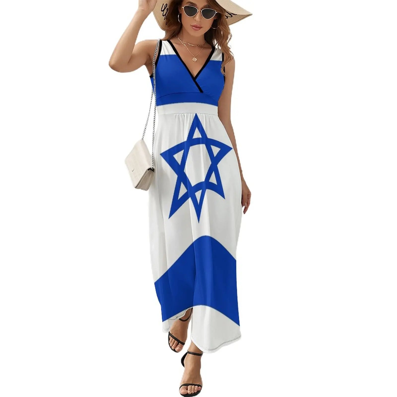 Flag of Israel Sleeveless Dress women evening dress Evening dresses