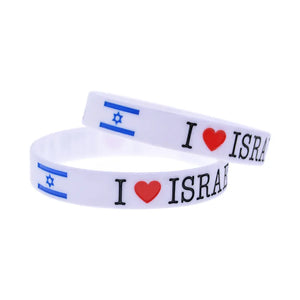 I Love Israel Silicone Bracelet Flag Ethnic Style for Men Women Gift Accessory Simple Jewelry - shopshaili sport shop