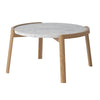 Bolia Mix Sohvapöytä pyöreä 65 cm öljytty tammi valkoinen marmori sohvapöydät - Spazio
