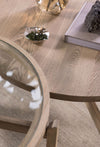 Kristensen&Kristensen Optic pyöreä sohvapöytä puukansi lasikansi - pöydät Spazio