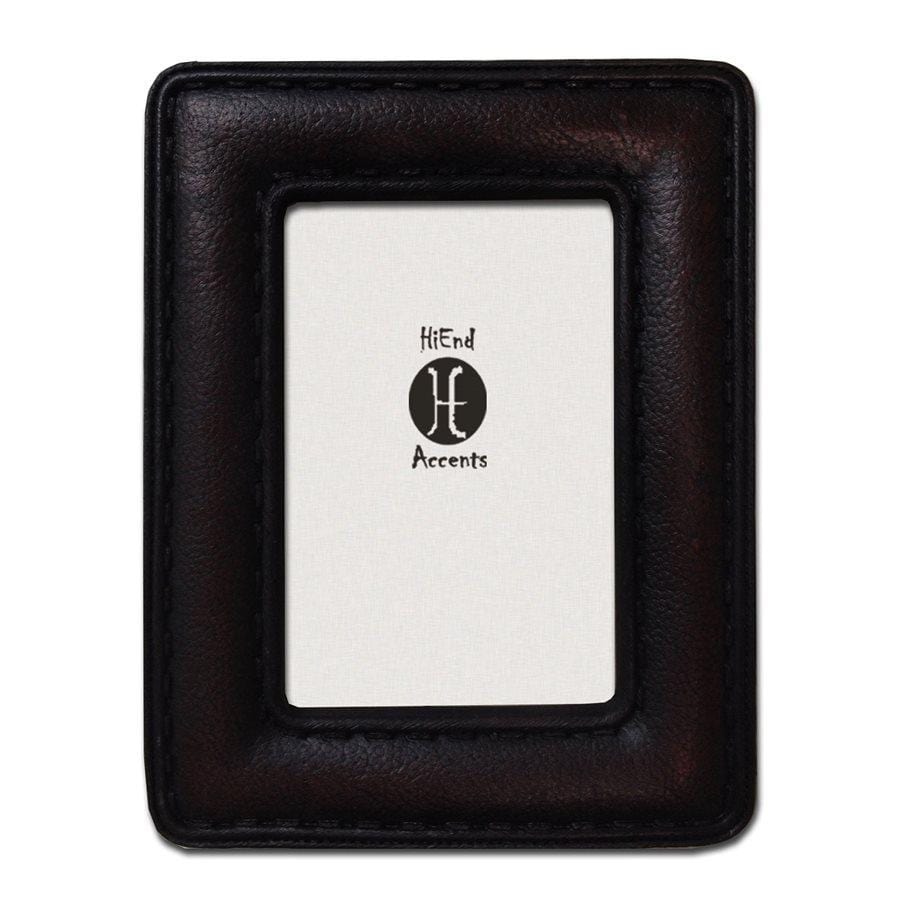 Grained Leather W Stitching Picture Frame 4X6