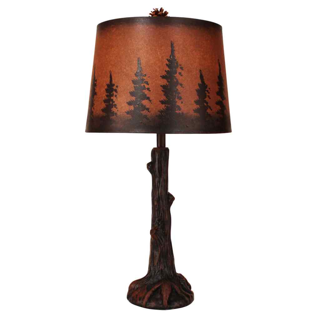 Rust Tree Trunk With Root Table Lamp