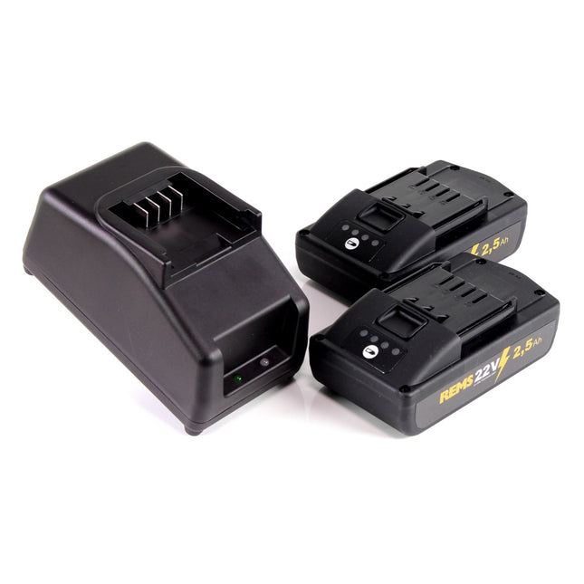 REMS Akku Set Power Pack 21,6V (22V max) mit 2x Akku 2,5Ah + Ladegerät –  Toolbrothers