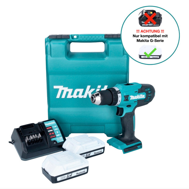 Makita DF 457 DWE 18 V Perceuse visseuse à percussion sans fil avec Boîtier  de transport