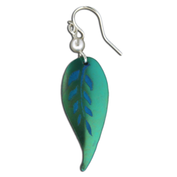 CALA LILY LEAF EARRINGS SILVER/NIOBIUM