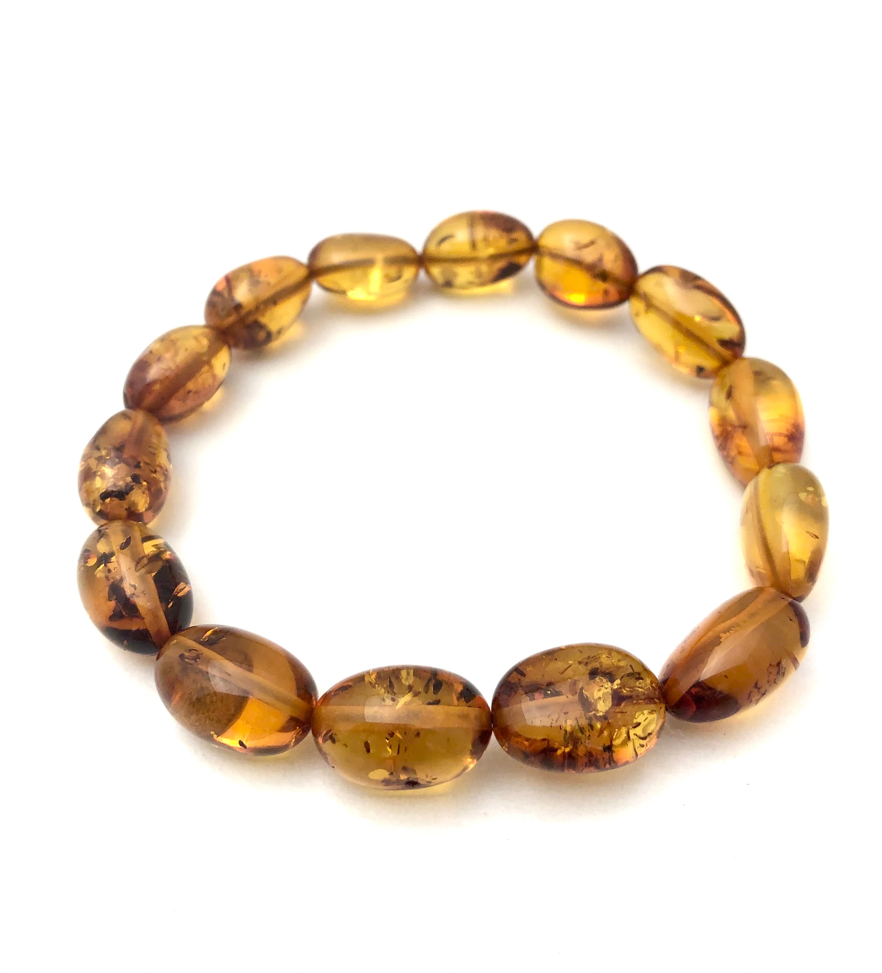 HONEY AMBER NUGGET STRETCH BRACELET