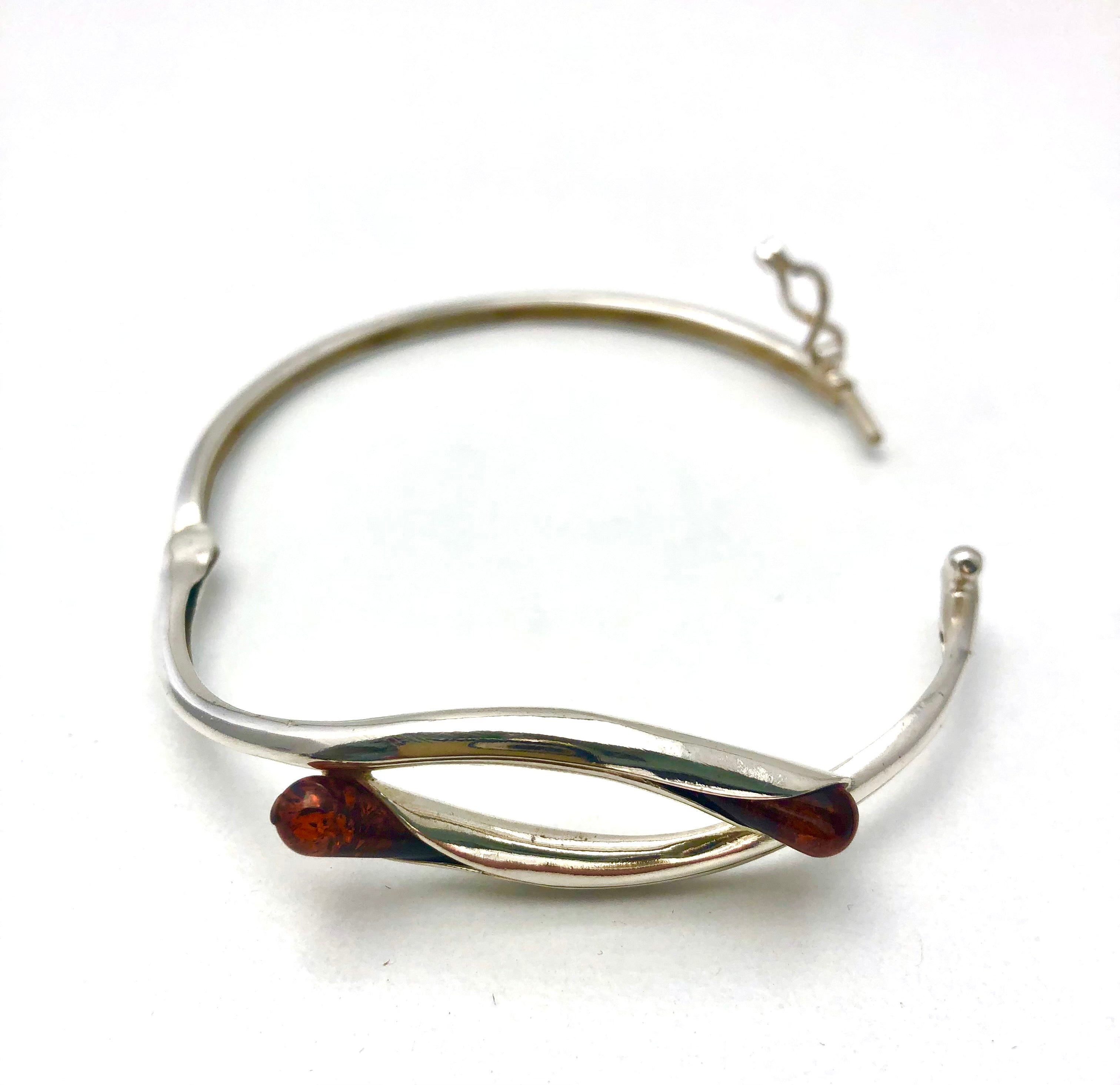 HONEY AMBER TUBULAR WRAP BANGLE