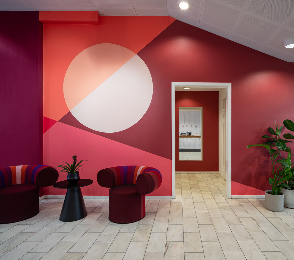 Colourful Pink Office Entrance