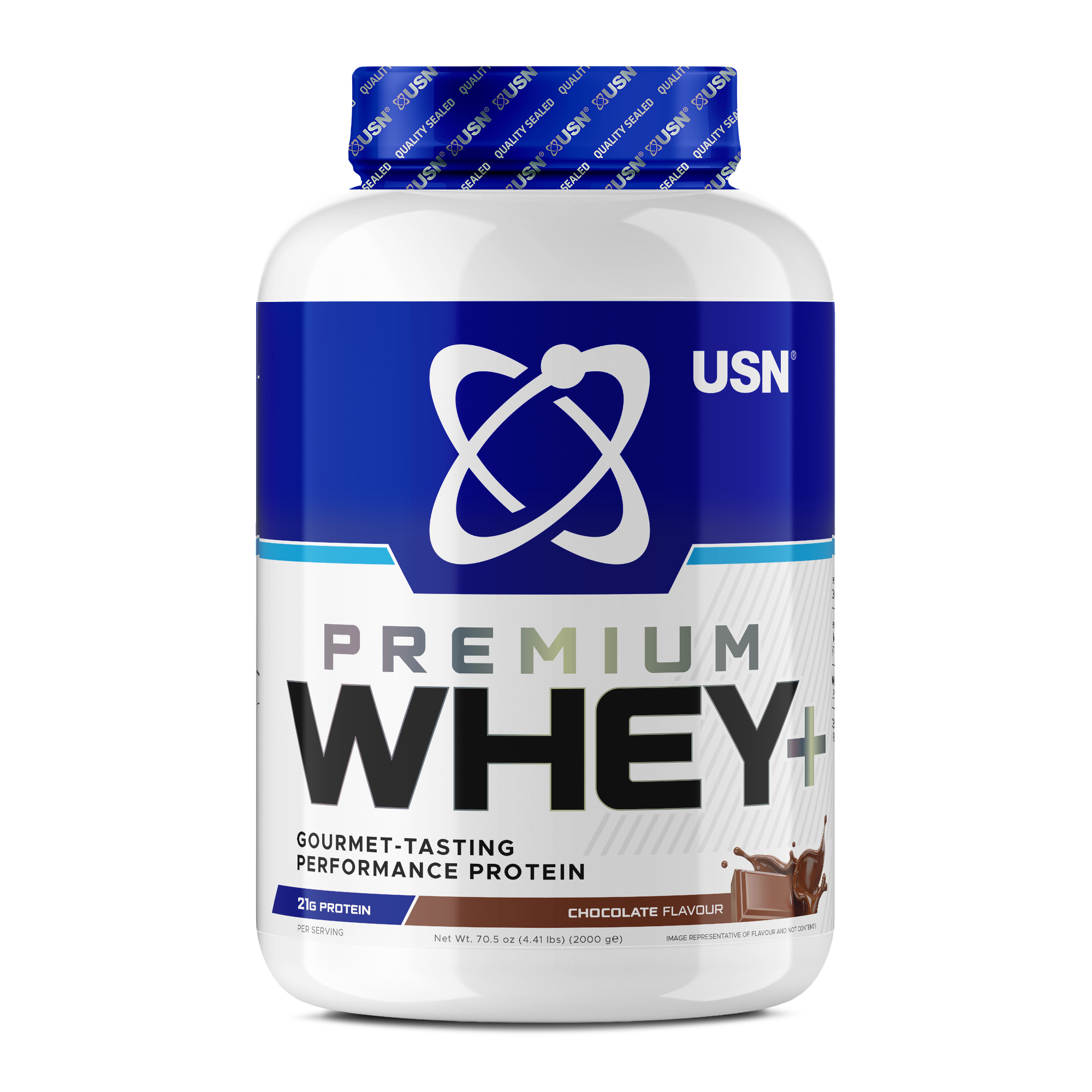 Photos - Vitamins & Minerals USN Whey+ Premium Protein Powder 2kg, Chocolate TROP-USN259 