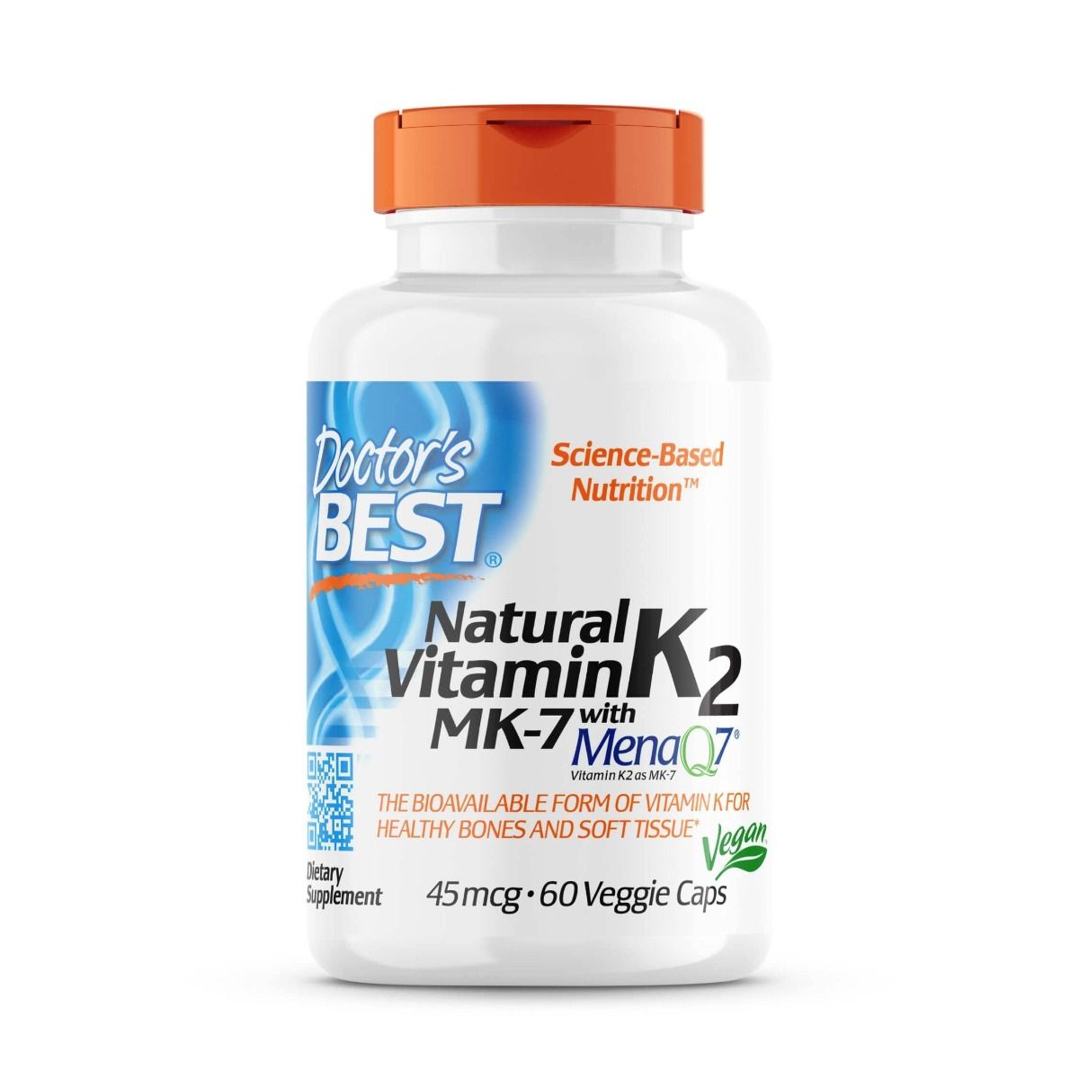 Photos - Vitamins & Minerals Doctors Best Doctor's Best Natural Vitamin K2 MK-7 with MenaQ7 45 mcg 60 Veggie Capsule 
