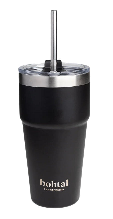 Photos - Vitamins & Minerals SmartShake Bohtal Double Insulated Travel Mug with Straw, Black 600ml for 