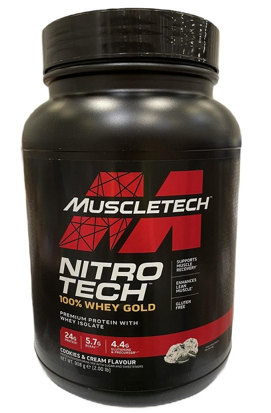 Photos - Vitamins & Minerals MuscleTech Nitro-Tech 100 Whey Gold, Cookies & Cream 908g PBW-P46646 