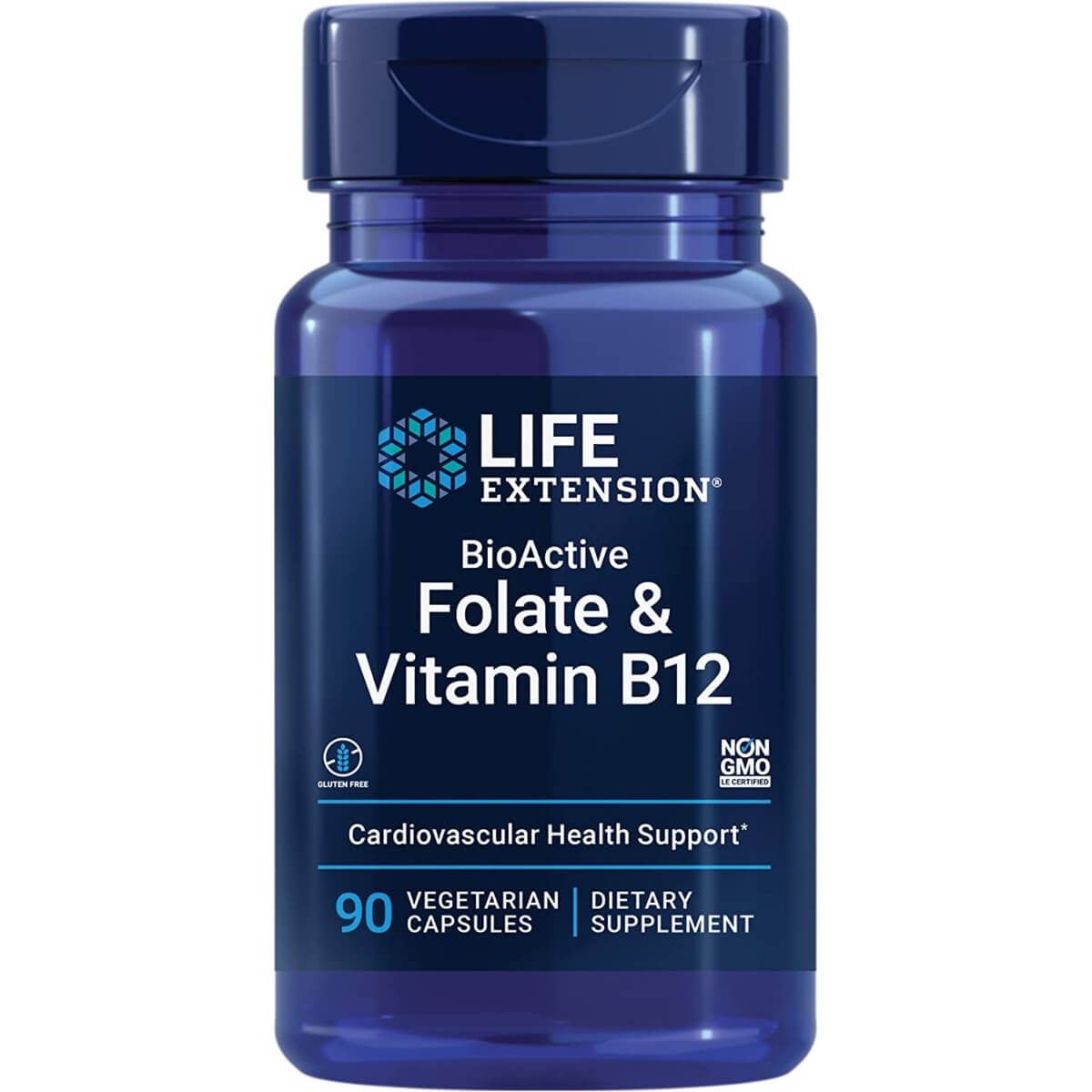 Photos - Vitamins & Minerals Life Extension BioActive Folate & Vitamin B12 90 Vegetarian Capsules P 