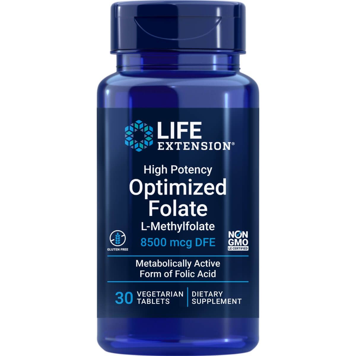 Photos - Vitamins & Minerals Life Extension High Potency Optimized Folate 8500 mcg 30 Vegetarian Tablet 