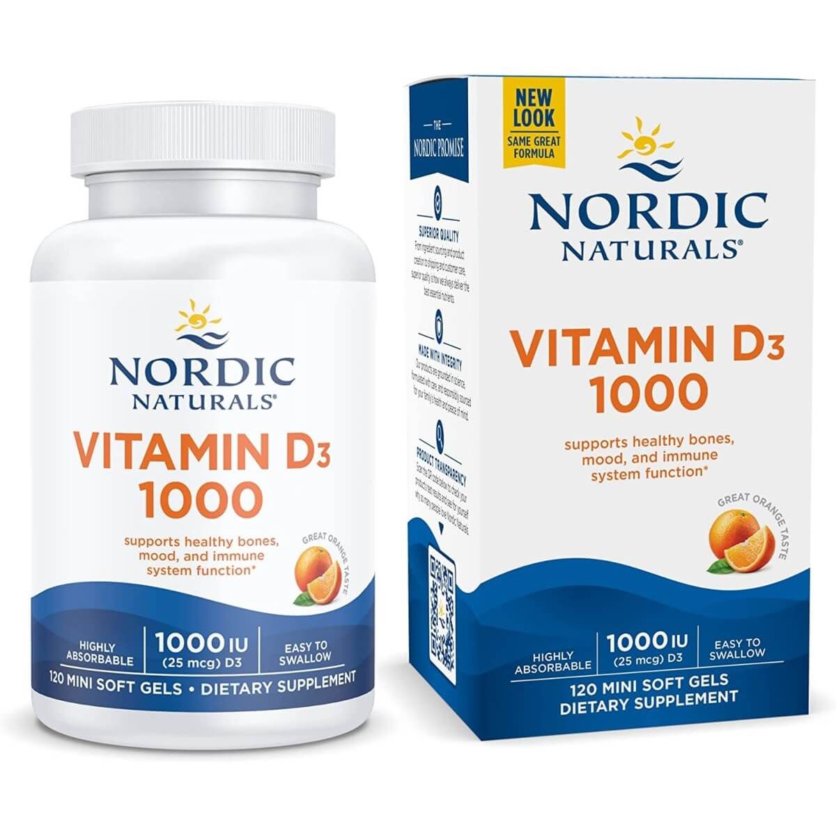 Photos - Vitamins & Minerals Nordic Naturals Vitamin D3 1000iu 120 Mini Softgels  PBW-P32775 (Orange)