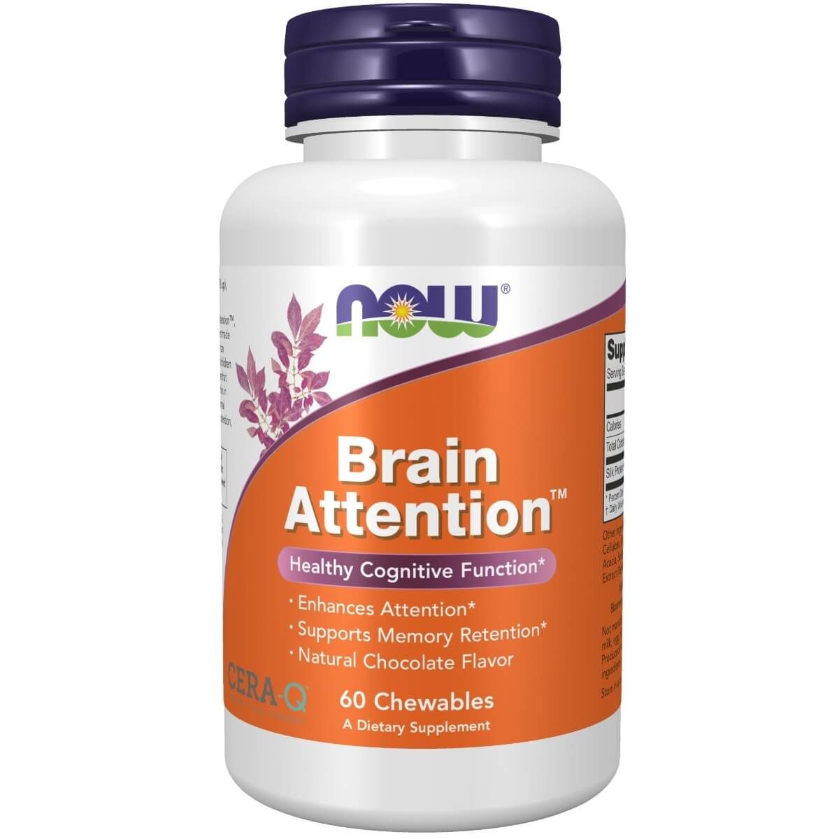 Photos - Vitamins & Minerals Now Foods Brain Attention 60 Chewable Tablets PBW-P32193 