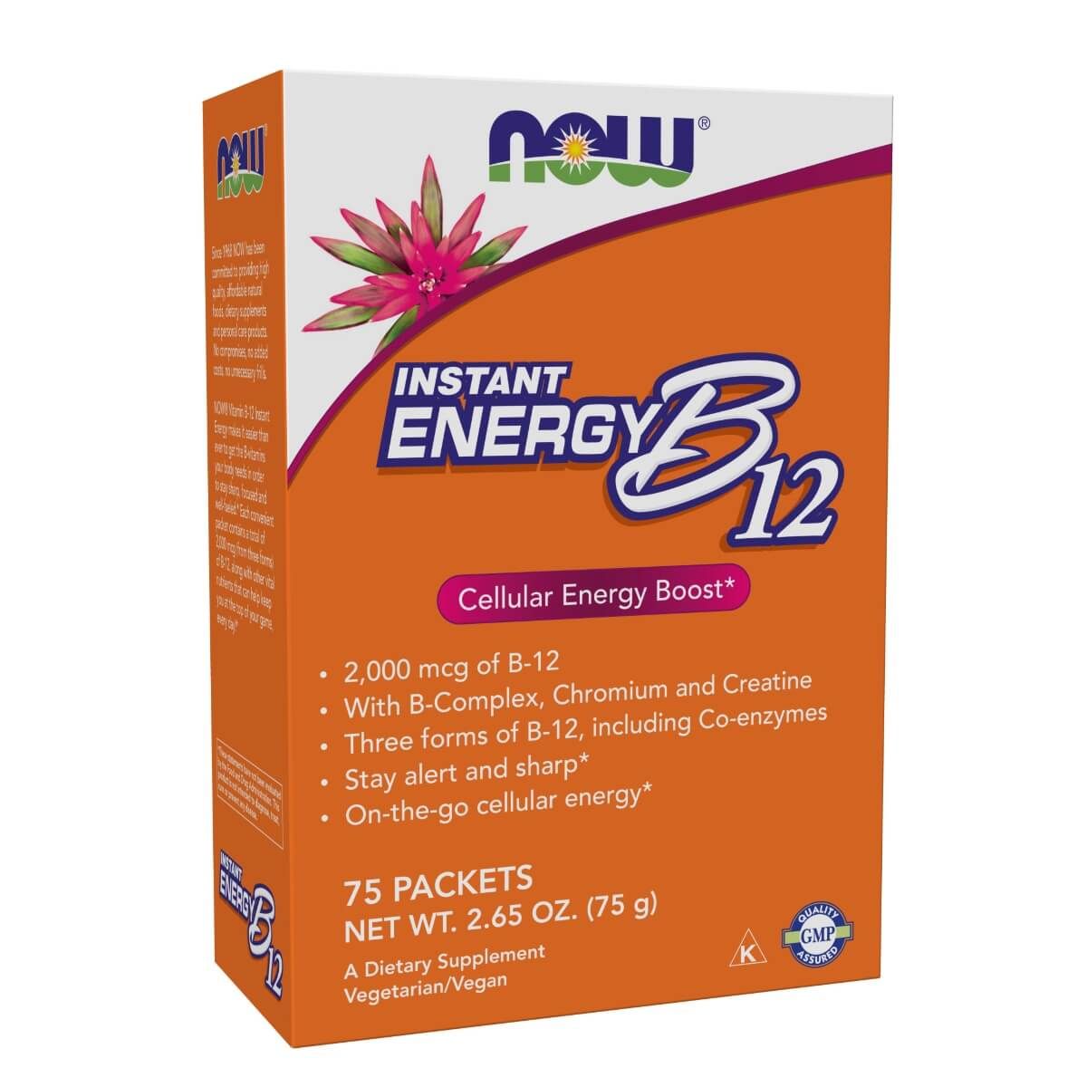 Photos - Vitamins & Minerals Now Foods Instant Energy B-12 2,000 mcg 75 Packets  PBW-P1352 (2.65oz)