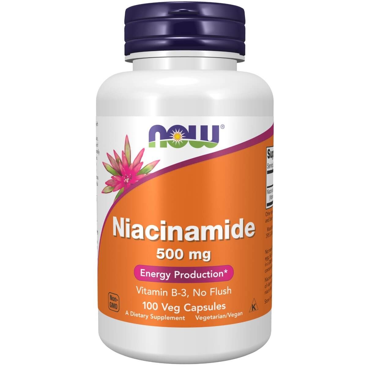 Photos - Vitamins & Minerals Now Foods Niacinamide  No Flush 500 mg 100 Capsules NOW013 (Vitamin B-3)
