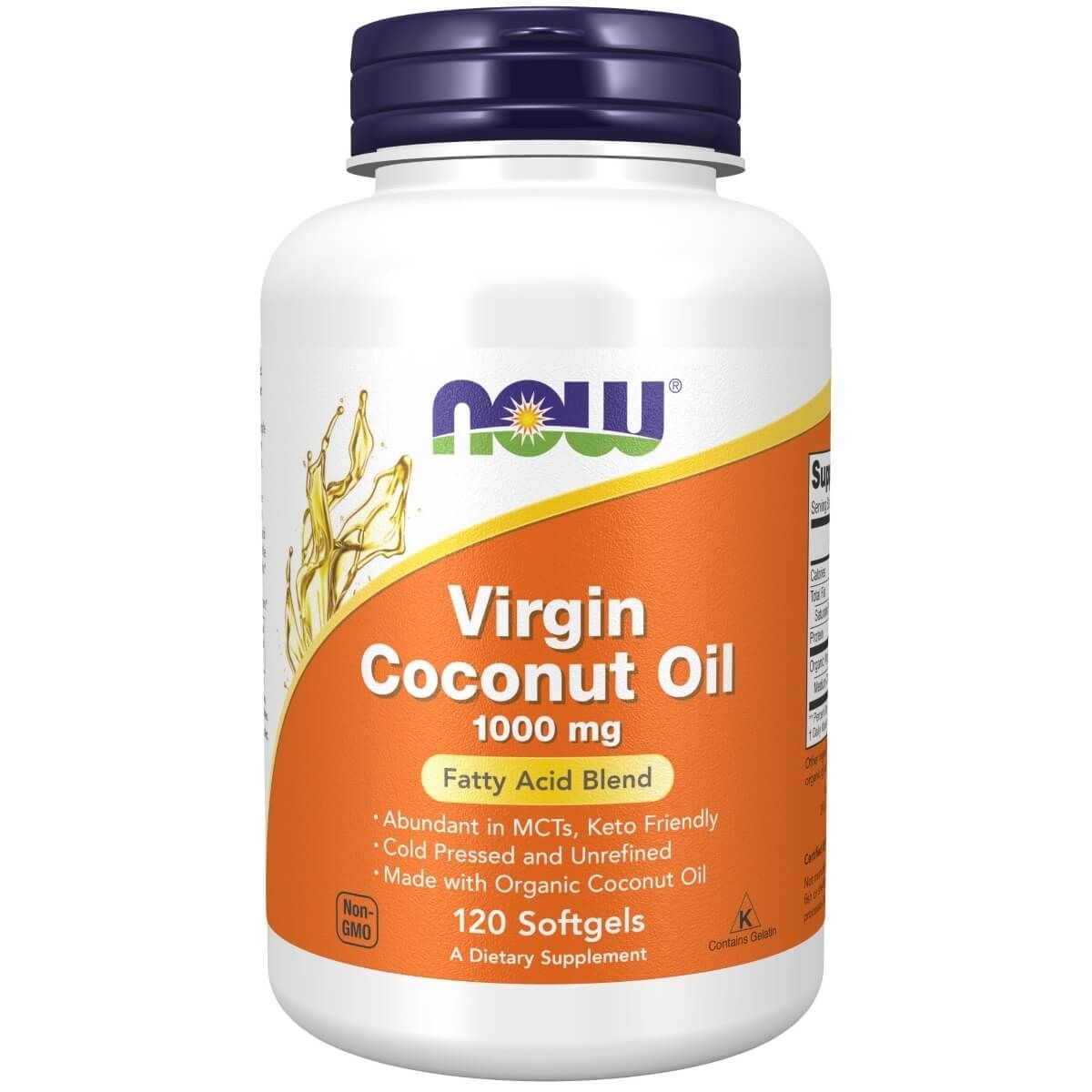 Photos - Vitamins & Minerals Now Foods Virgin Coconut Oil 1000 mg 120 Softgels PBW-P6498 