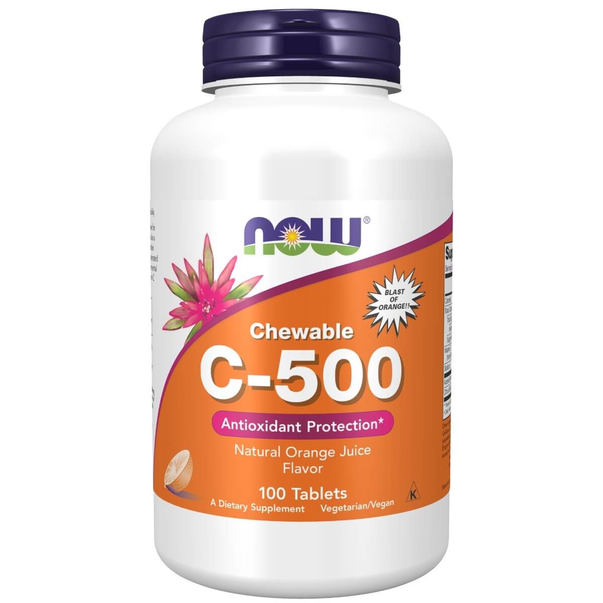 Photos - Vitamins & Minerals Now Foods Vitamin C-500 100 Chewable Orange Tablets PBW-P8183 
