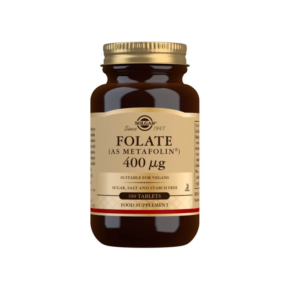 Photos - Vitamins & Minerals SOLGAR Folate  400 µg Tablets Pack of 100 VH-SGU-0051 (as Metafolin)