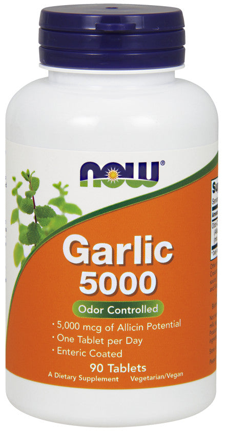 Photos - Vitamins & Minerals Now Foods Garlic 5000, Odor Controlled - 90 tablets PBW-P27283 