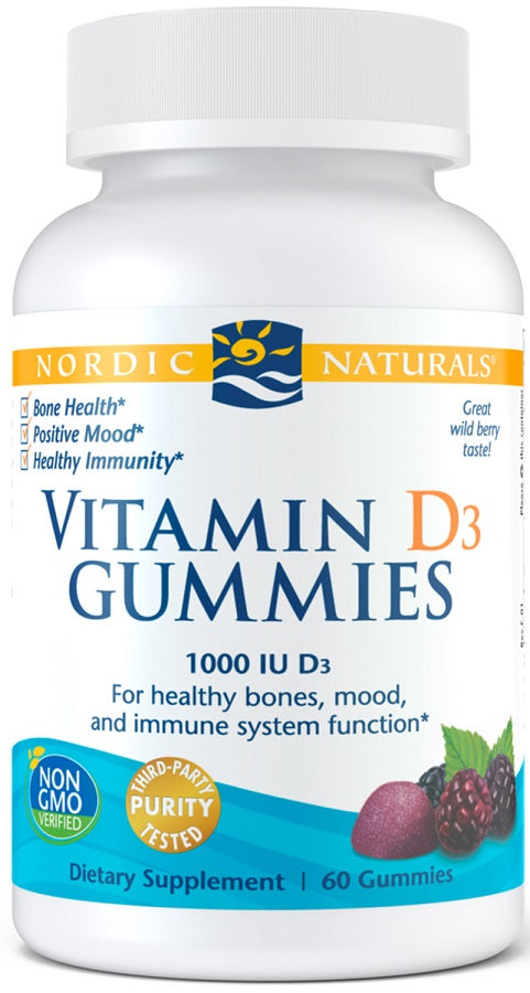 Photos - Vitamins & Minerals Nordic Naturals Vitamin D3 Gummies, 1000 IU Wild Berry - 60 gummies PBW-P3 