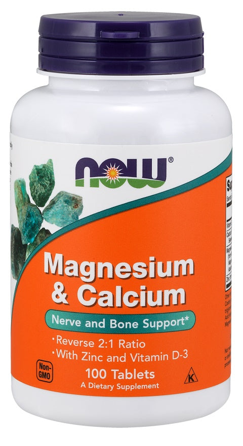 Photos - Vitamins & Minerals Now Foods Magnesium & Calcium with Zinc and Vitamin D3 - 100 tablets PBW-P 