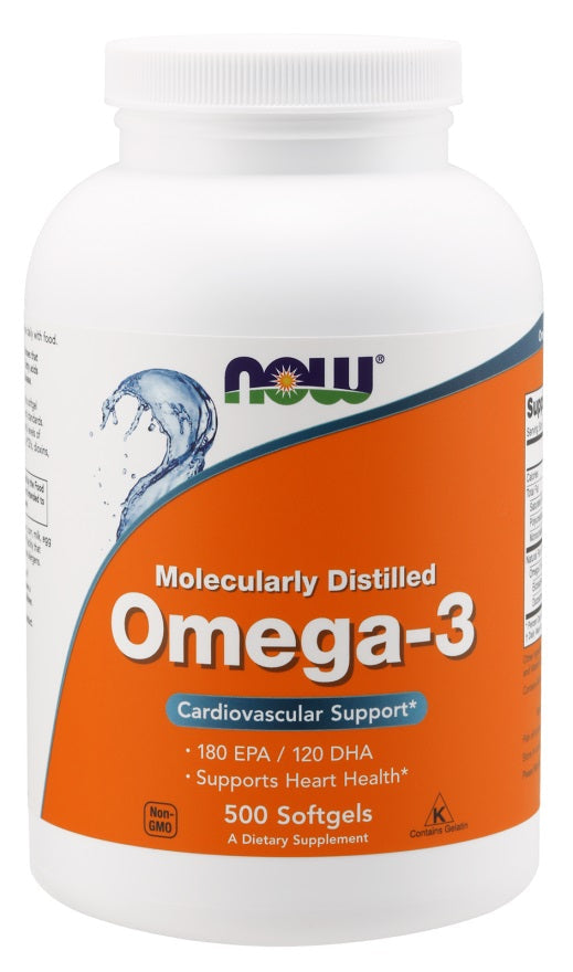 Photos - Vitamins & Minerals Now Foods Omega-3 Molecularly Distilled - 500 softgels PBW-P24548 