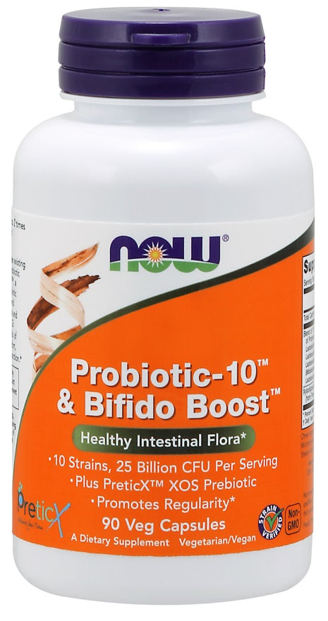 Photos - Vitamins & Minerals Now Foods Probiotic-10 & Bifido Boost - 90 vcaps PBW-P34137 