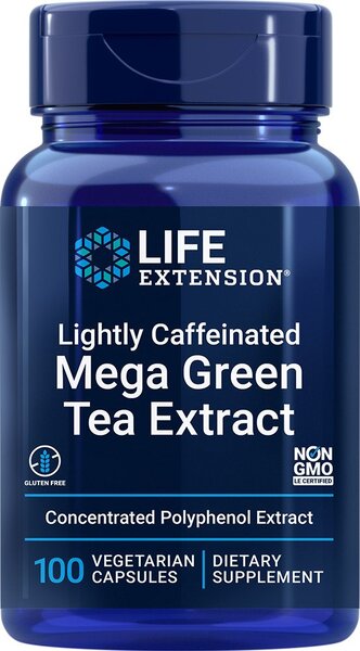 Photos - Vitamins & Minerals Life Extension Lightly Caffeinated Mega Green Tea Extract - 100 vcaps PBW 
