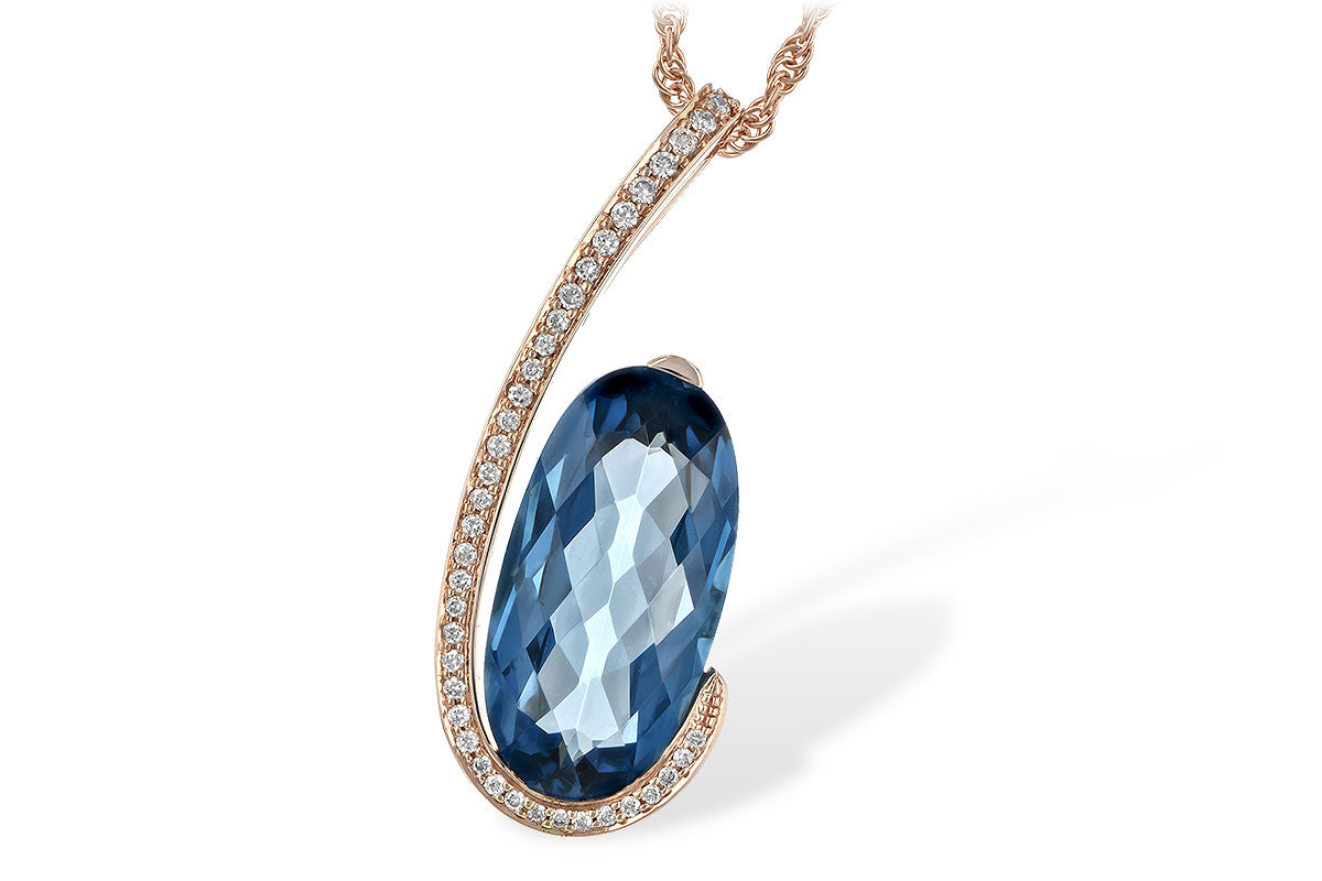 N7974 London Blue Topaz & Diamond Pendant