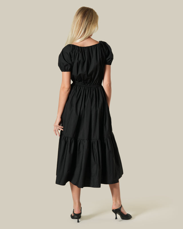 Picture of Puff Sleeved Cotton Midi Dress