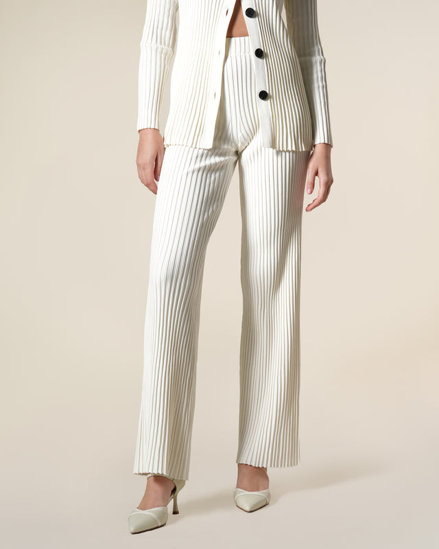 Picture of Rib-Knit Straight Leg Trousers