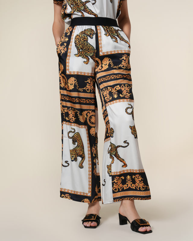 Picture of Leopard Baroque Printed Wide Leg Pants