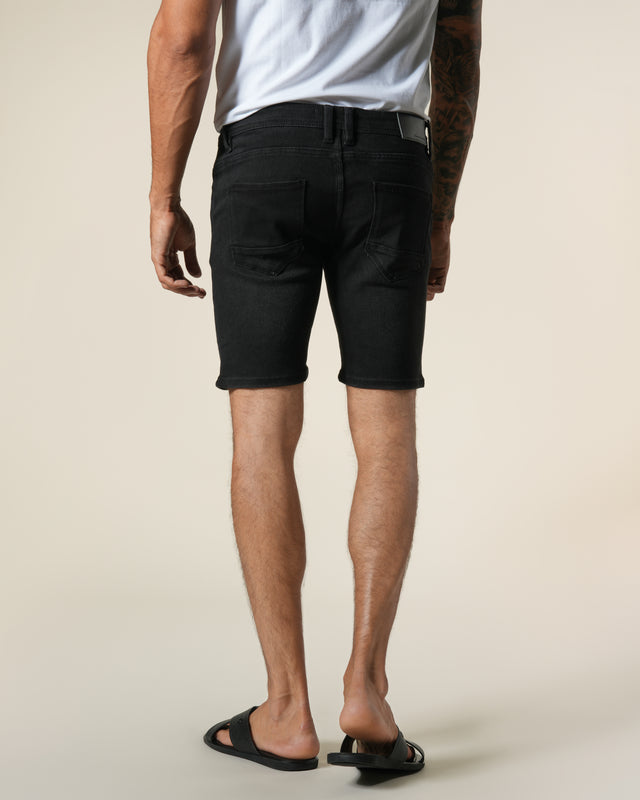 Picture of Leather Patch Denim Bermuda Shorts