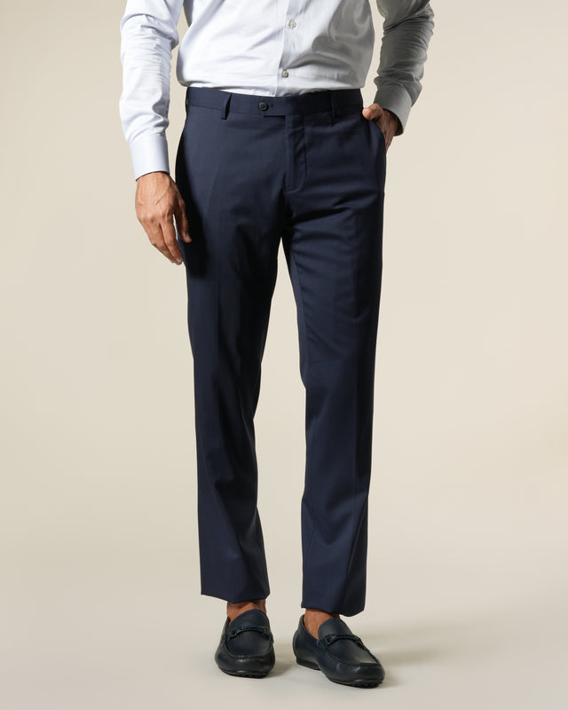 Picture of Slim Fit Striped Navy Blue Tailored Pants