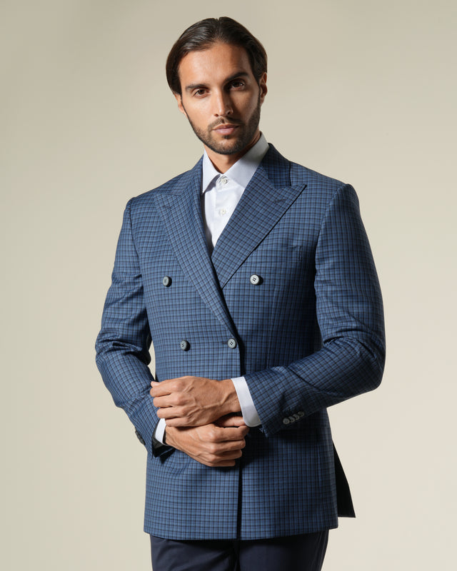 Picture of Checked Double-Breasted Suit Jacket