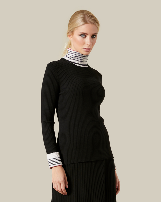 Picture of Ribbed Turtle Neck Top