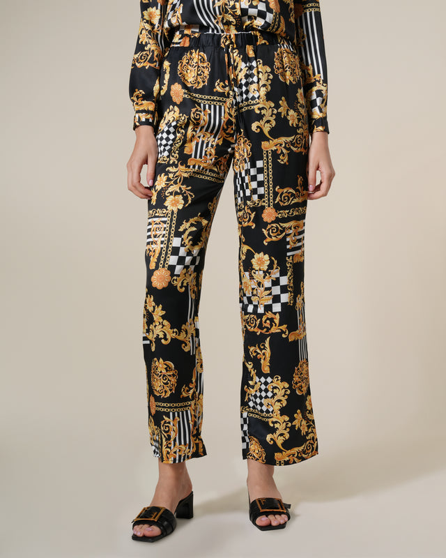 Picture of Geometric Baroque Printed Wide Leg Pants
