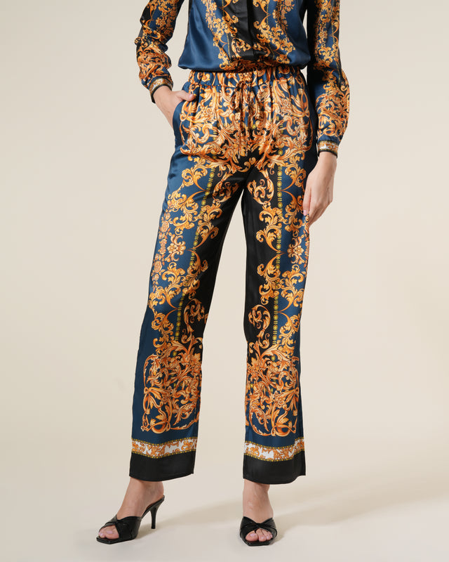 Picture of Baroque Contrast Print Pants