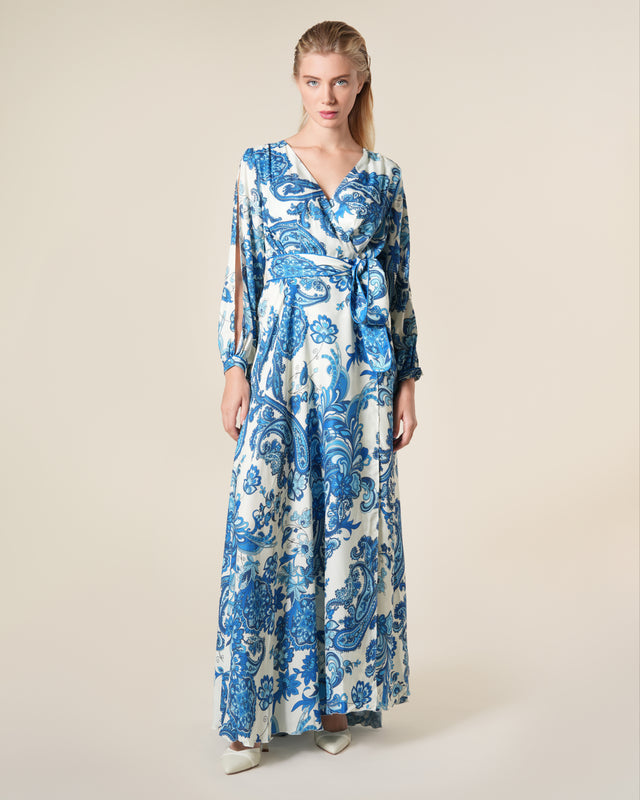 Picture of Paisley Print Wrap Maxi Dress