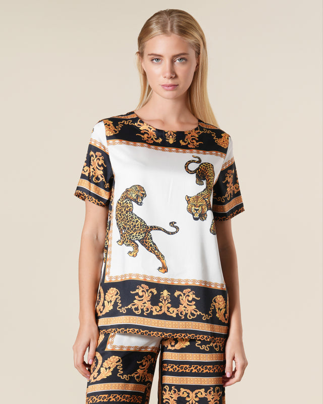 Picture of Leopard Baroque Printed Top
