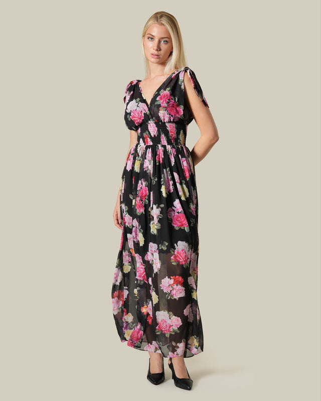 Picture of Floral Sheer Effect Maxi Dress