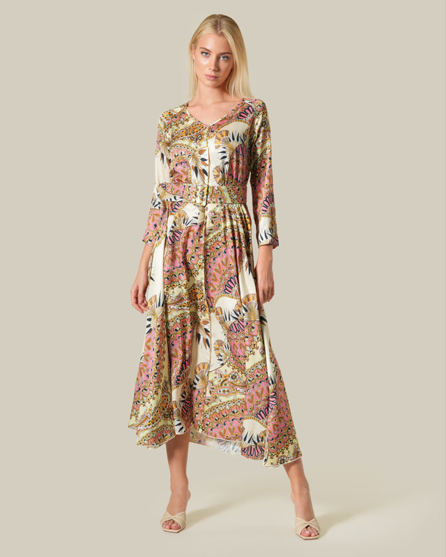 Picture of Retro Patterned Loose Maxi Dress