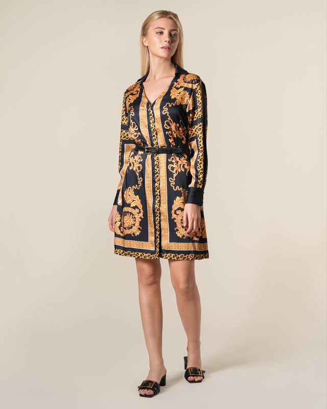 Picture of Leopard Baroque Print Mini Dress